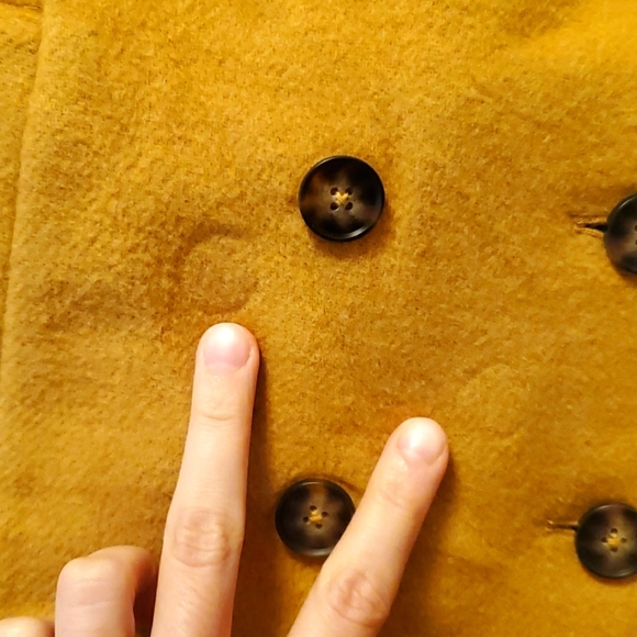 Reformation Scarlett Double Breast oversized coat. Wool blend. Yellow. Size XS. - Picture 11 of 15